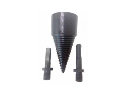 (obrázek pro) Štípací trn - kužel na dřevo 42 x 100 mm s uchycením SDS+ a 1/2″ adaptérem
