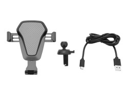 (obrázek pro) Držák telefonu LUKE-V bezdrátové nabíjení 10W silver COMPASS