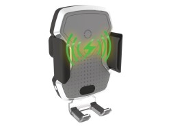 (obrázek pro) Držák telefonu LUKE-X bezdrátové nabíjení 10W silver COMPASS