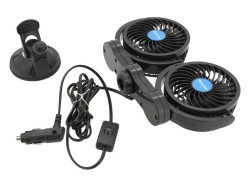 (obrázek pro) Ventilátor Duo 2 x 108 mm 12 V na přísavku MITCHELL