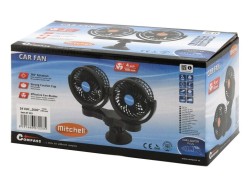 (obrázek pro) Ventilátor Duo 2 x 108 mm 12 V na přísavku MITCHELL