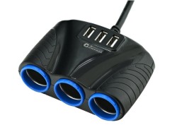 (obrázek pro) Roztrojka automobilového zapalovače 12/24V a 3x USB konektor COMPASS
