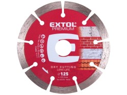 (obrázek pro) Kotouč diamantový řezný segmentový Long Life, 125x22,2mm, suché řezání, EXTOL PREMIUM