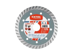 (obrázek pro) Kotouč diamantový řezný turbo Long Life, 115x22,2mm, suché i mokré řezání, EXTOL PREMIUM