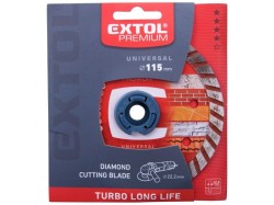 (obrázek pro) Kotouč diamantový řezný turbo Long Life, 115x22,2mm, suché i mokré řezání, EXTOL PREMIUM