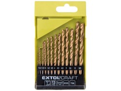 (obrázek pro) Vrtáky do kovu, sada 13ks, 1,5-6,5mm, HSS TITAN, EXTOL CRAFT