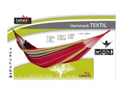 (obrázek pro) Houpací síť TEXTIL 200x100cm červeno-žlutá CATTARA