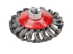 (obrázek pro) Kartáč miskový copánkový, Ø 100mm, vlnitý drát S 0,5mm, M14x2mm, EXTOL CRAFT