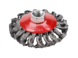 (obrázek pro) Kartáč miskový copánkový, Ø 100mm, vlnitý drát S 0,5mm, M14x2mm, EXTOL CRAFT