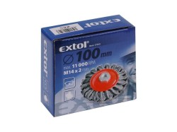 (obrázek pro) Kartáč miskový copánkový, Ø 100mm, vlnitý drát S 0,5mm, M14x2mm, EXTOL CRAFT