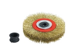 (obrázek pro) Kartáč okružní 150mm, vlnitý drát S 0,3mm, otvor 32mm, tl. 25mm, adaptéry: 1/2, 3/4, 5/8, 1, 7/8 EXTOL CRAFT