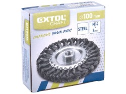 (obrázek pro) Kartáč radiální copánkový, O 100mm, vlnitý drát S 0,5mm, M14x2mm, EXTOL CRAFT