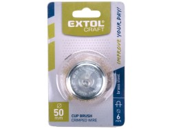 (obrázek pro) Kartáč hrnkový, O 50mm, vlnitý drát S 0,3mm, stopka 6mm, EXTOL CRAFT