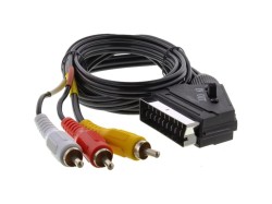 (obrázek pro) SAV 163-015 Kabel propojovací SCART s přepínačem-3xCinch/RCA konektor SENCOR