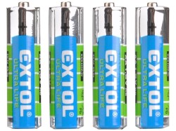 (obrázek pro) Baterie zinko-chloridové, 4ks, 1,5V AA (LR6), EXTOL ENERGY