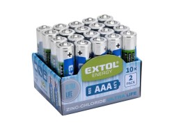 (obrázek pro) Baterie zink-chloridové, 20ks, 1,5V AAA (R03) EXTOL ENERGY