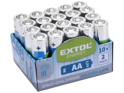 (obrázek pro) Baterie zink-chloridové, 20ks, 1,5V AA (R6) EXTOL ENERGY