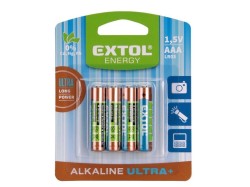 (obrázek pro) Baterie alkalické EXTOL ENERGY ULTRA +, 4ks, 1,5V AAA (LR03), EXTOL ENERGY