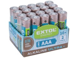 (obrázek pro) Baterie alkalické EXTOL ENERGY ULTRA +, 20ks, 1,5V AAA (LR03), EXTOL ENERGY