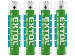 (obrázek pro) Baterie nabíjecí, 4ks, AAA (HR03), 1,2V, 1000mAh, NiMh EXTOL ENERGY