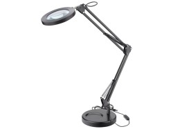 (obrázek pro) Lampa stolní s lupou, černá, USB napájení, 2400lm, 3 barvy světla, 5x zvětšení EXTOL LIGHT