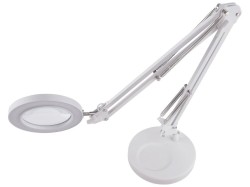 (obrázek pro) Lampa stolní s lupou, bílá, USB napájení, 2400lm, 3 barvy světla, 5x zvětšení EXTOL LIGHT