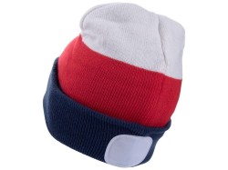(obrázek pro) Čepice s čelovkou 45lm, nabíjecí, USB, bílá/červená/modrá, univerzální velikost EXTOL LIGHT