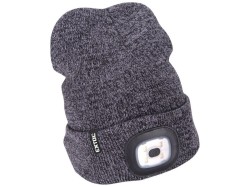 (obrázek pro) Čepice s čelovkou 4 x 45 lm USB nabíjení šedá/černá EXTOL LIGHT