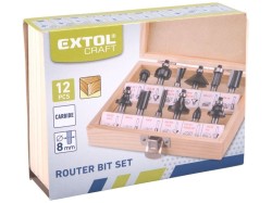 (obrázek pro) Frézy tvarové do dřeva s SK plátky, sada 12ks, EXTOL CRAFT
