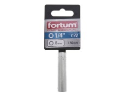 (obrázek pro) Klíč nástrčný prodloužený, 1/4', 8mm, L 50mm, 61CrV5, FORTUM