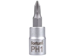 (obrázek pro) Klíč zástrčný šroubovák PH, 1/4', PH1, L 37mm, CrV/S2, FORTUM
