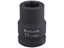 (obrázek pro) Klíč nástrčný rázový, 3/4“, 19mm, L 52mm, CrMoV, FORTUM