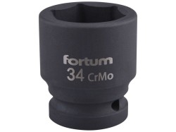 (obrázek pro) Klíč nástrčný rázový, 3/4“, 34mm, L 57mm, CrMoV, FORTUM