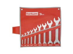 (obrázek pro) Klíče ploché, sada 9ks, 6x7, 8x9, 10x11, 12x13, 14x17, 18x19, 20x22, 24x27, 30x32mm, 61CrV5, FORTUM