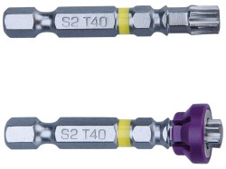 (obrázek pro) Hroty sada 2ks TORX s magnetickým kloboučkem, T 40x50mm, S2 FORTUM