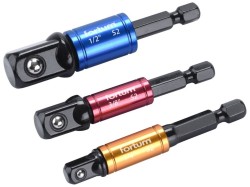 (obrázek pro) Adaptéry do vrtačky s otoč.úchytem 3ks, 1/4″-3/8″-1/2″, S2 FORTUM