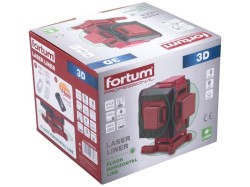 (obrázek pro) Laser zelený 3D liniový, křížový samonivelační FORTUM