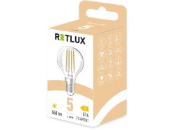 (obrázek pro) LED žárovka filament Mini Globe 5W E14 G45 WW RFL 401 RETLUX