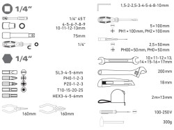 (obrázek pro) Sada nářadí 59ks, CrV, 1/4″ EXTOL CRAFT