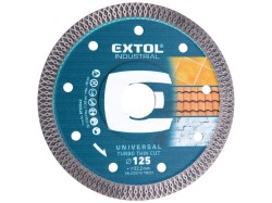 (obrázek pro) Kotouč diamantový řezný turbo Thin Cut, 125x22,2mm, suché i mokré řezání, EXTOL INDUSTRIAL