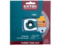 (obrázek pro) Kotouč diamantový řezný turbo Thin Cut, 125x22,2mm, suché i mokré řezání, EXTOL INDUSTRIAL