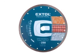 (obrázek pro) Kotouč diamantový řezný, turbo Thin Cut, suché i mokré řezání, Ø250x25,4x2mm EXTOL INDUSTRIAL