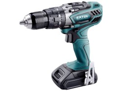 (obrázek pro) Vrtací šroubovák aku s příklepem, 18V Li-ion, 4 pólový motor, 2000mAh EXTOL INDUSTRIAL