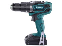 (obrázek pro) Vrtací šroubovák aku s příklepem, 18V Li-ion, 4 pólový motor, 2000mAh EXTOL INDUSTRIAL