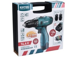(obrázek pro) Aku vrtací šroubovák, 14,4V, 16,6V MAX Li-ion, 1500mAh, dvě baterie, EXTOL INDUSTRIAL