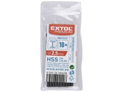 (obrázek pro) Vrták do kovu HSS, bal 10ks, O 2,5 L-57 L1-30, HSS, EXTOL PREMIUM