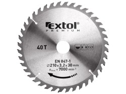 (obrázek pro) Kotouč pilový s SK plátky, 115x1,3x22,2mm, 40T, šířka SK plátků 2,6mm, EXTOL PREMIUM