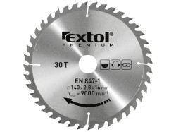 (obrázek pro) Kotouč pilový s SK plátky, 140x2,0x16mm, 30T, šířka SK plátků 2,8mm, EXTOL PREMIUM