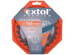 (obrázek pro) Kotouč pilový s SK plátky, 165x2,0x20mm, 24T, šířka SK plátků 2,8mm, EXTOL PREMIUM