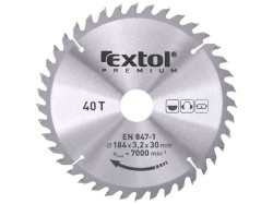 (obrázek pro) Kotouč pilový s SK plátky, 184x2,2x30mm, 40T, šířka SK plátků 3,2mm, EXTOL PREMIUM
